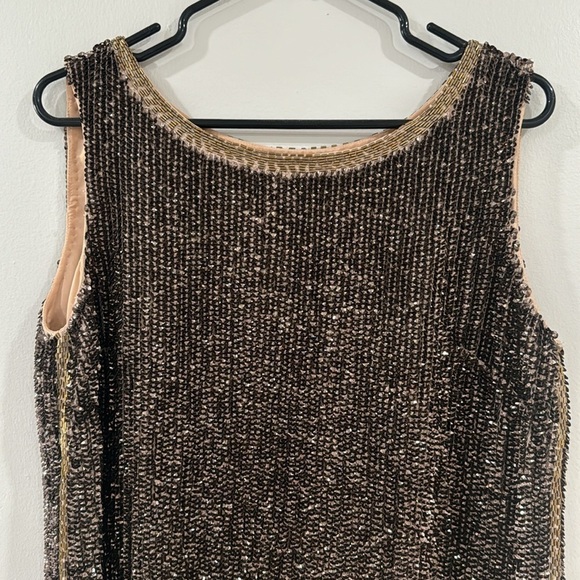 NWT French Connection beaded gold shift dress - Picture 3 of 6